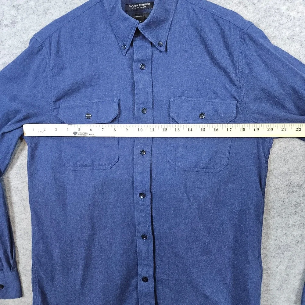 Banana Republic Mens‎ Size S Organic Cotton Standard Fit Blue Button Down Shirt